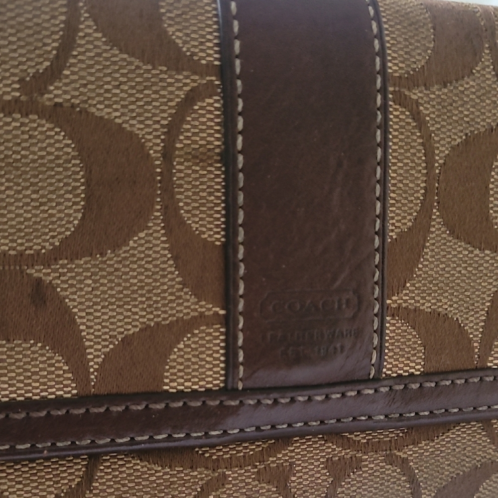Coach Brown Patterned Wallet Set - image 2